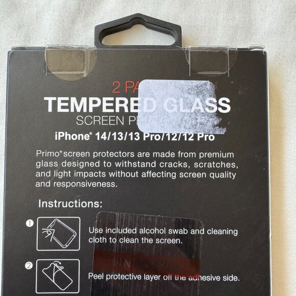 NWT Primo Apple iPhone 14 Tempered Glass Screen Protector, Ultra Thin, Pack of 2 - Picture 6 of 11